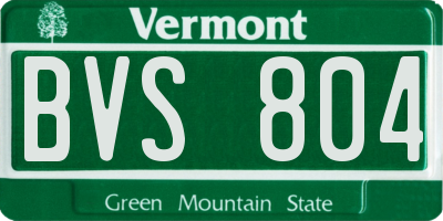 VT license plate BVS804
