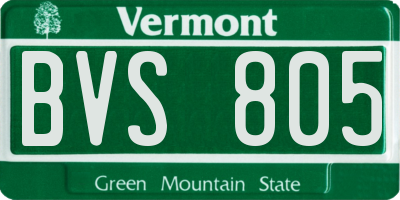 VT license plate BVS805