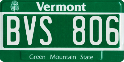 VT license plate BVS806