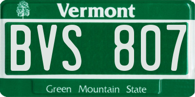 VT license plate BVS807