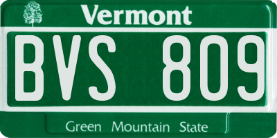 VT license plate BVS809