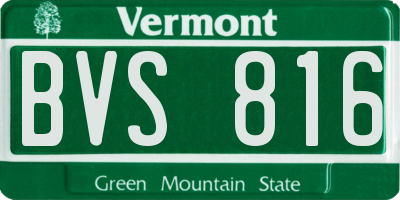VT license plate BVS816