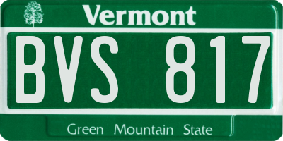 VT license plate BVS817