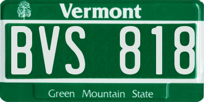VT license plate BVS818