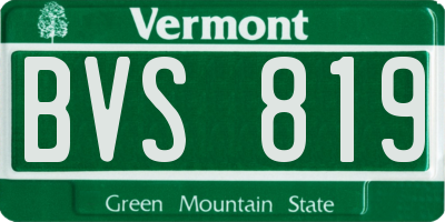 VT license plate BVS819