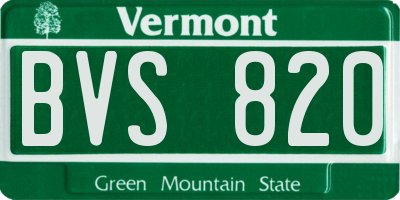 VT license plate BVS820