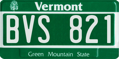 VT license plate BVS821