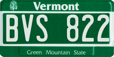 VT license plate BVS822