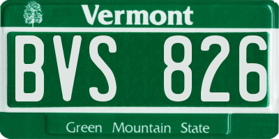 VT license plate BVS826