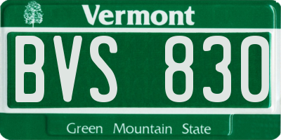 VT license plate BVS830