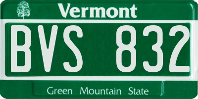VT license plate BVS832