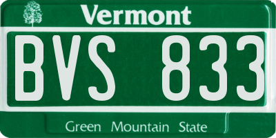 VT license plate BVS833