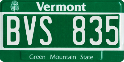 VT license plate BVS835