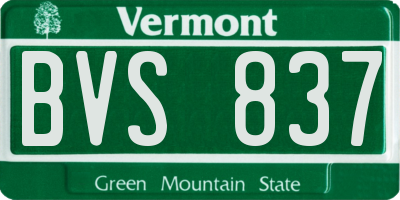 VT license plate BVS837