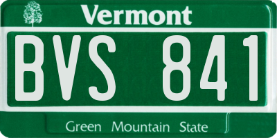 VT license plate BVS841