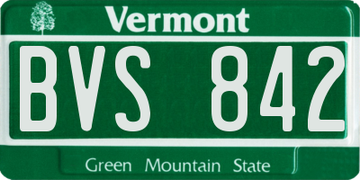 VT license plate BVS842