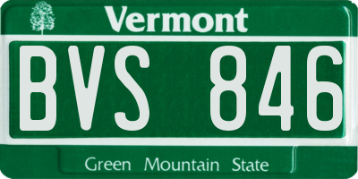 VT license plate BVS846