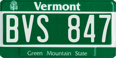 VT license plate BVS847