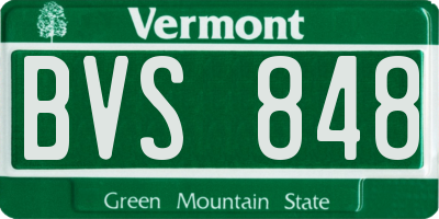 VT license plate BVS848