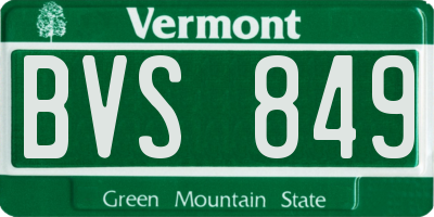 VT license plate BVS849