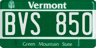 VT license plate BVS850