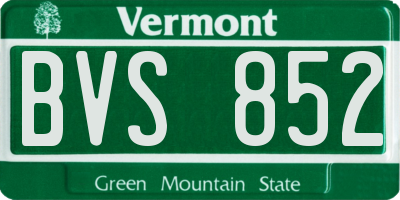 VT license plate BVS852