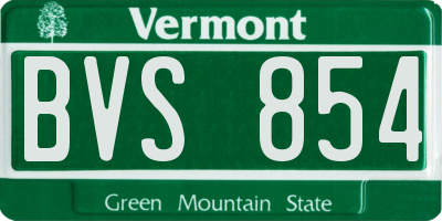 VT license plate BVS854