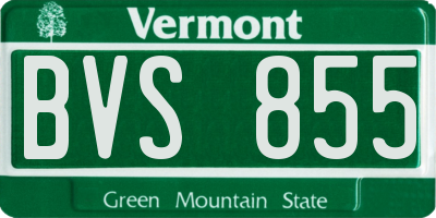 VT license plate BVS855