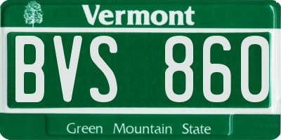 VT license plate BVS860