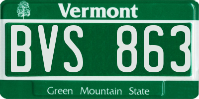 VT license plate BVS863