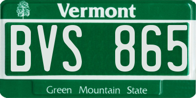 VT license plate BVS865
