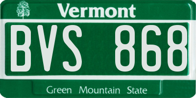 VT license plate BVS868