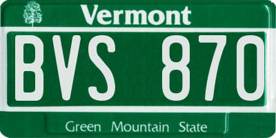 VT license plate BVS870