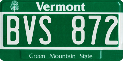 VT license plate BVS872