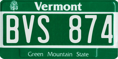 VT license plate BVS874