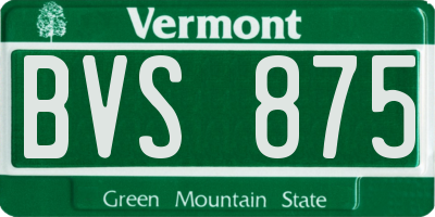 VT license plate BVS875