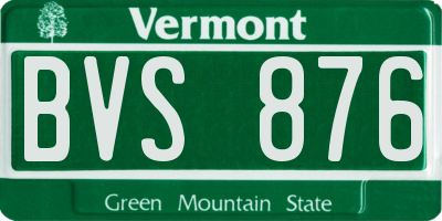 VT license plate BVS876