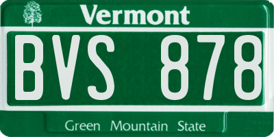 VT license plate BVS878