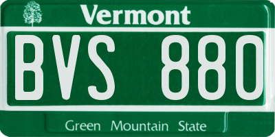VT license plate BVS880