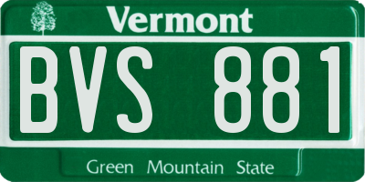 VT license plate BVS881