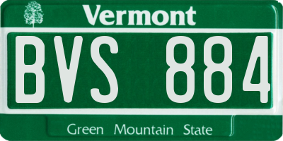 VT license plate BVS884