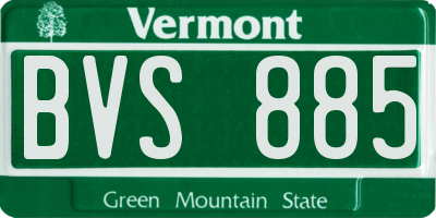 VT license plate BVS885
