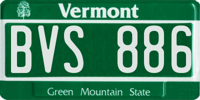 VT license plate BVS886