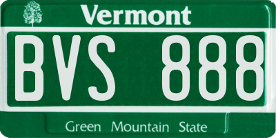 VT license plate BVS888