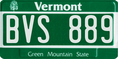 VT license plate BVS889