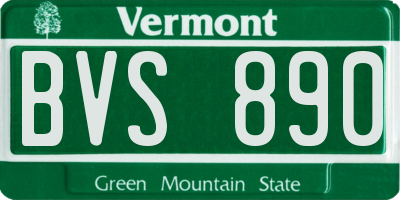 VT license plate BVS890