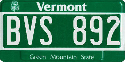 VT license plate BVS892