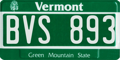 VT license plate BVS893