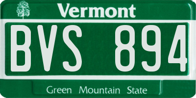 VT license plate BVS894
