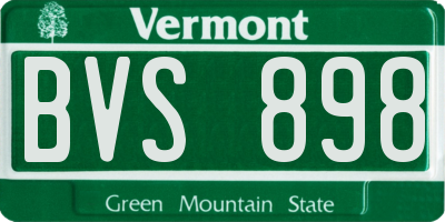 VT license plate BVS898